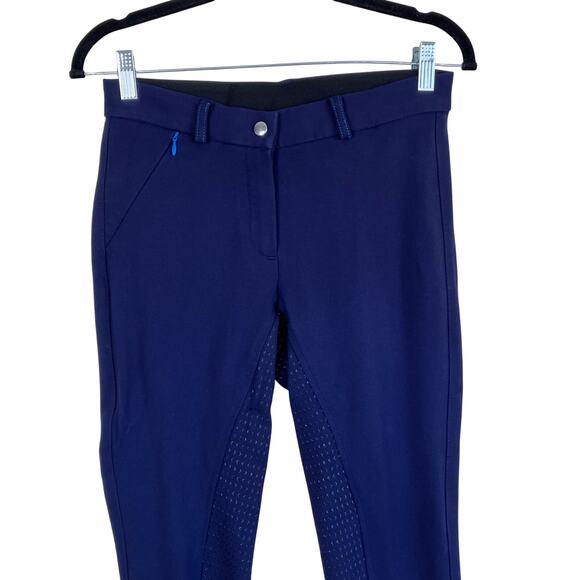 HR FARM Women’s Sz 28 Full Seat Silicone Grip Breeches Horse Riding Pants Navy - Picture 5 of 16